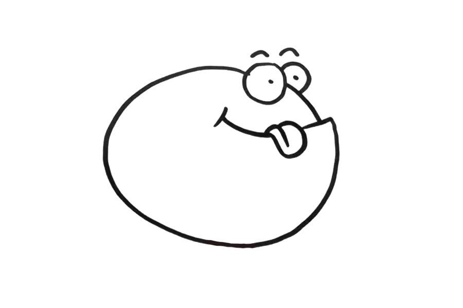 步骤3：完善眼睛和嘴巴