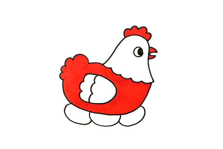 母鸡孵蛋怎么画-图4