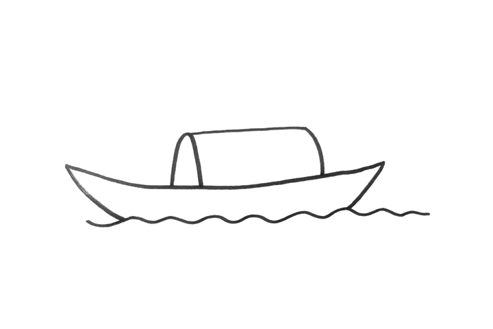 简单的木船简笔画画法步骤-图2