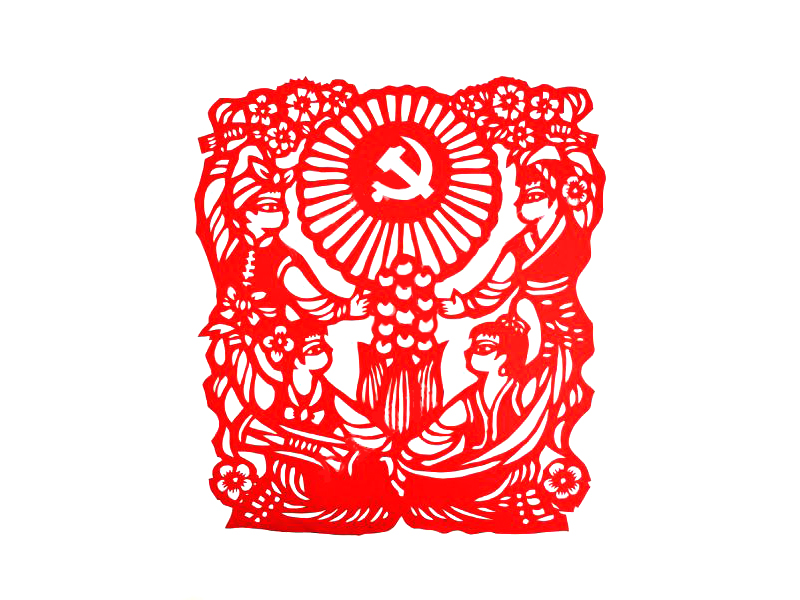 庆祝建党百年剪纸手工作品