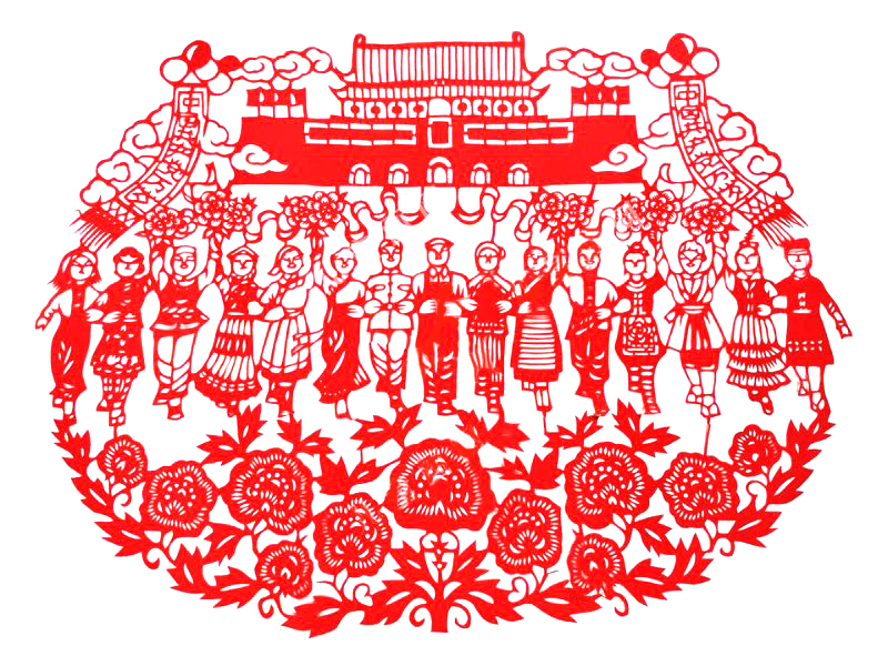 我爱祖国儿童剪纸作品