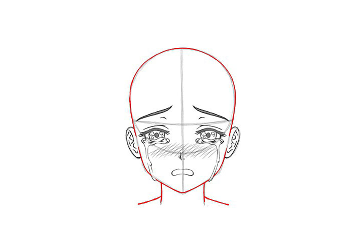 画短发女孩漫画-害怕表情的画法-图15