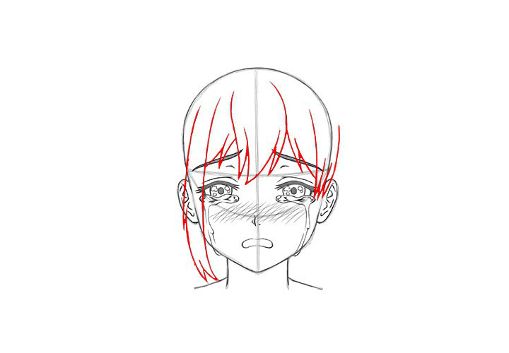 画短发女孩漫画-害怕表情的画法-图16