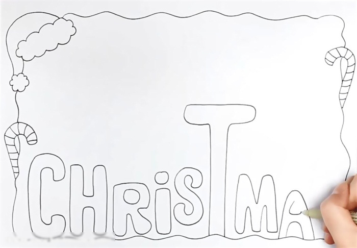 圣诞节手抄报英文版绘画-图1