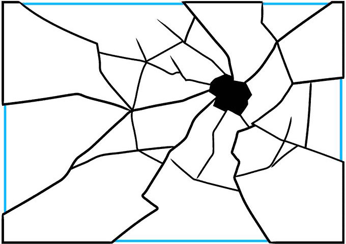 步骤6：如何画碎玻璃14355