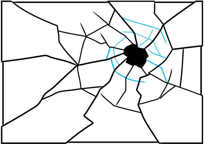 步骤7：如何画碎玻璃14356
