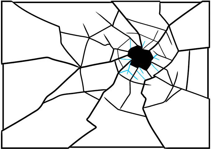 步骤8：如何画碎玻璃14357