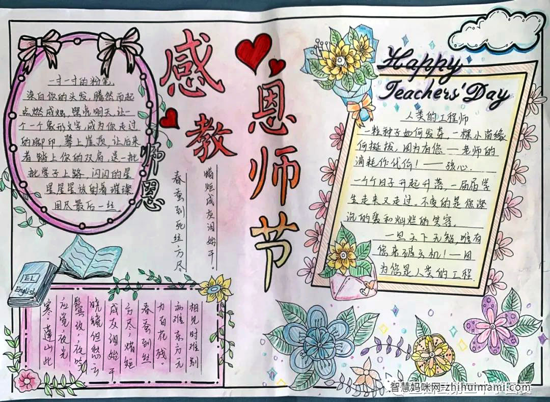 感恩教师节手抄报绘画一等奖-图2