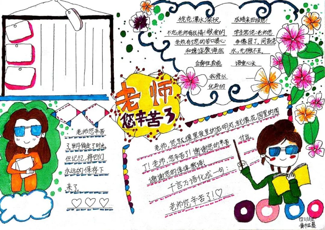 老师您辛苦了小学生手抄报绘画-图1