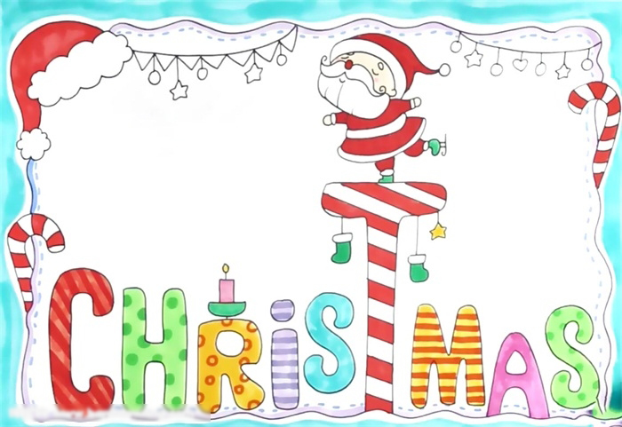 圣诞节英文手抄报怎么画-图4