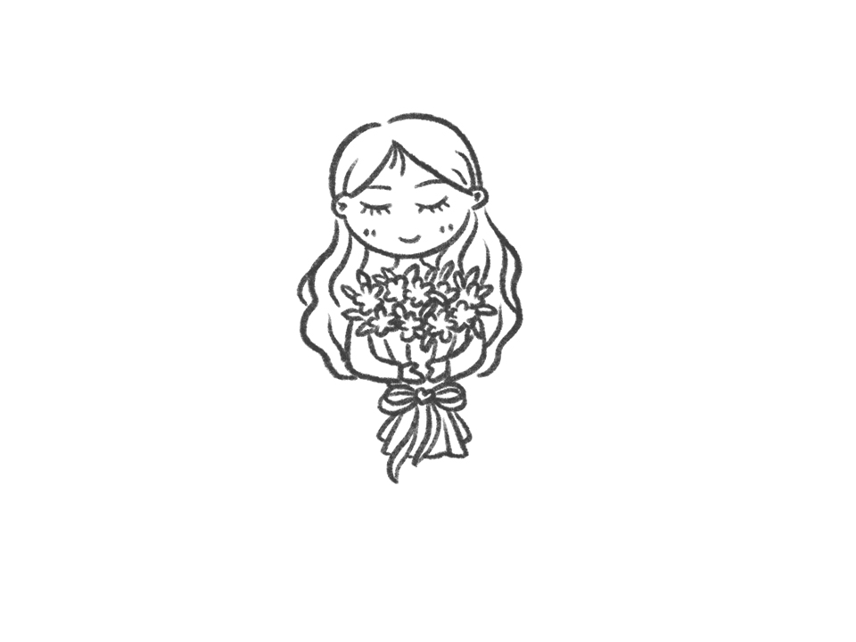 抱着鲜花的老师怎么画-图5