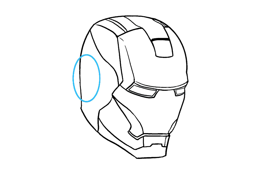 如何画钢铁侠面具-图13