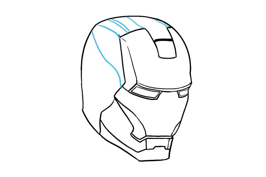如何画钢铁侠面具-图12