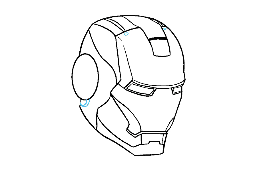如何画钢铁侠面具-图15