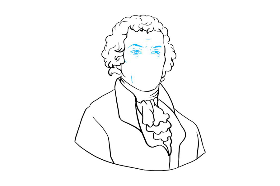如何画美国第三人总统托马斯·杰斐逊-图8