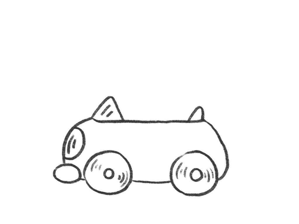 蜡笔小新开车简笔画画法步骤-图4
