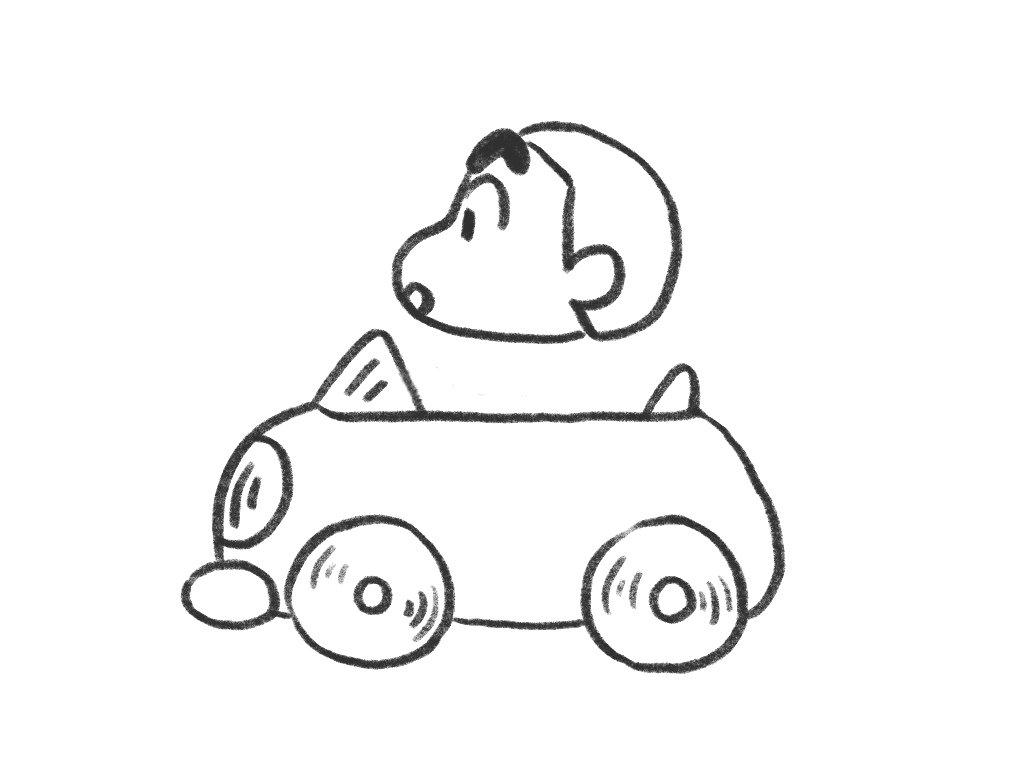 蜡笔小新开车简笔画画法步骤-图6