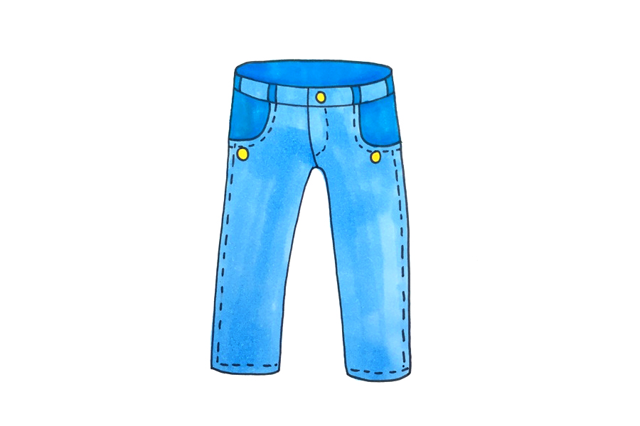 一步一步学画牛仔裤