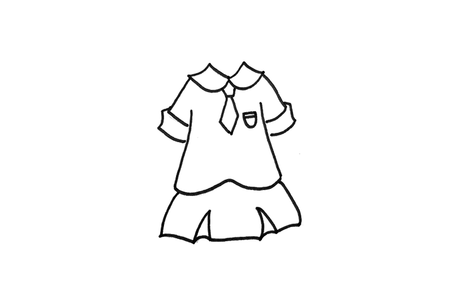 漂亮的女生校服怎么画-图3