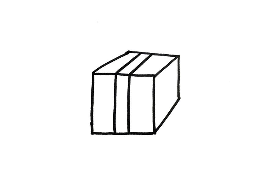 简单的包裹箱子简笔画画法步骤-图3