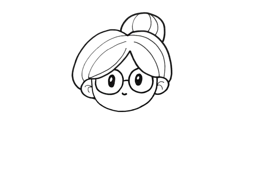 步骤2：再画出五官和发型