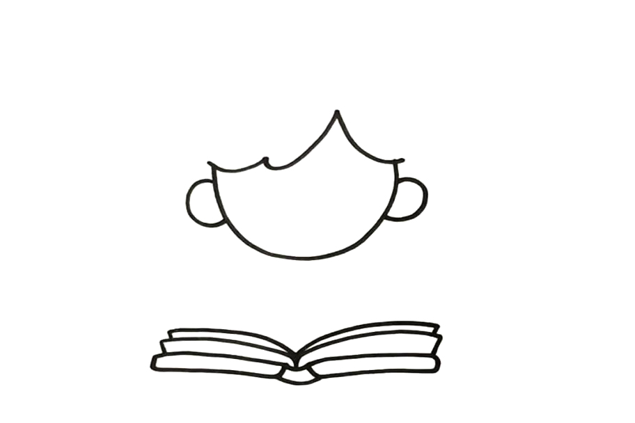 步骤2：画出人物面前的书本