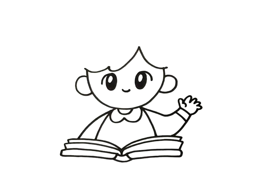 步骤3：接着画出五官和身体的动态