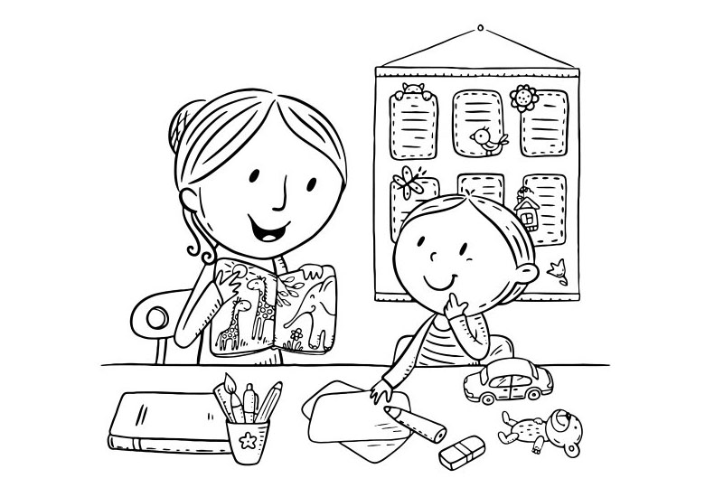 正在上课的老师画画图片-图4