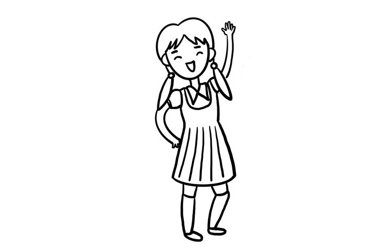 开心的小学生简笔画图片-图3