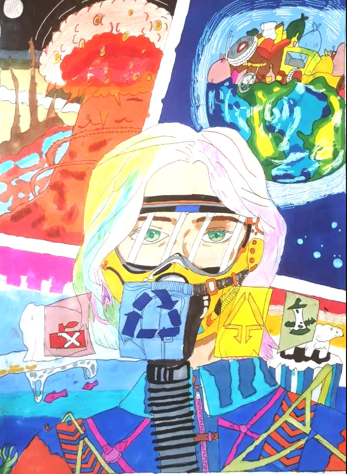 保护环境无废城市儿童绘画