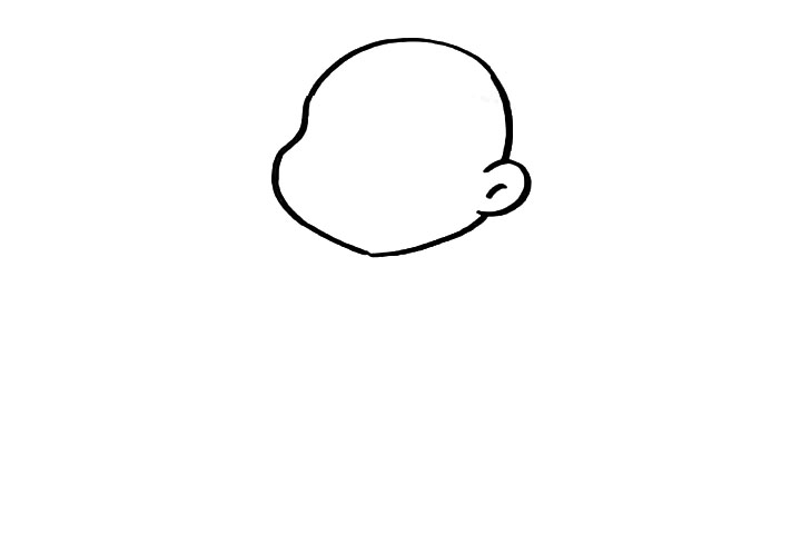 步骤1：先画出头部轮廓。