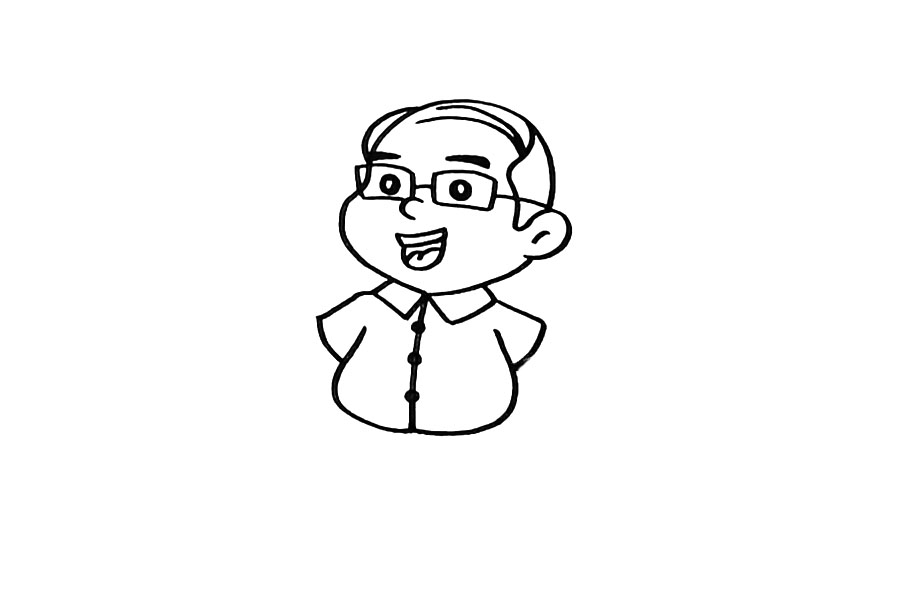 步骤4：画老师的衣服