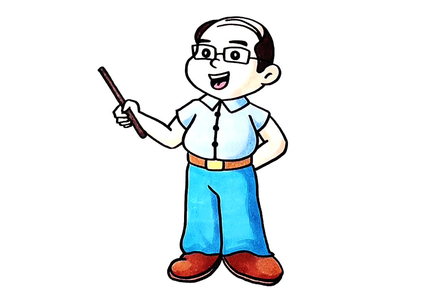 可爱的物理老师怎么画