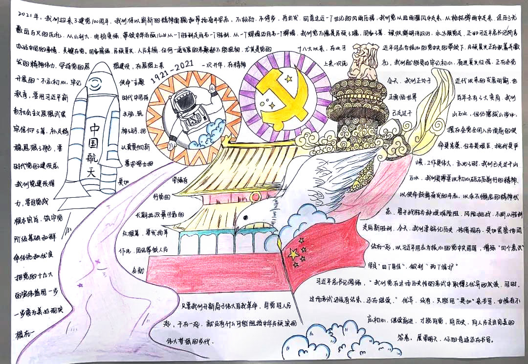 简单又漂亮的永远跟党走手抄报-图5
