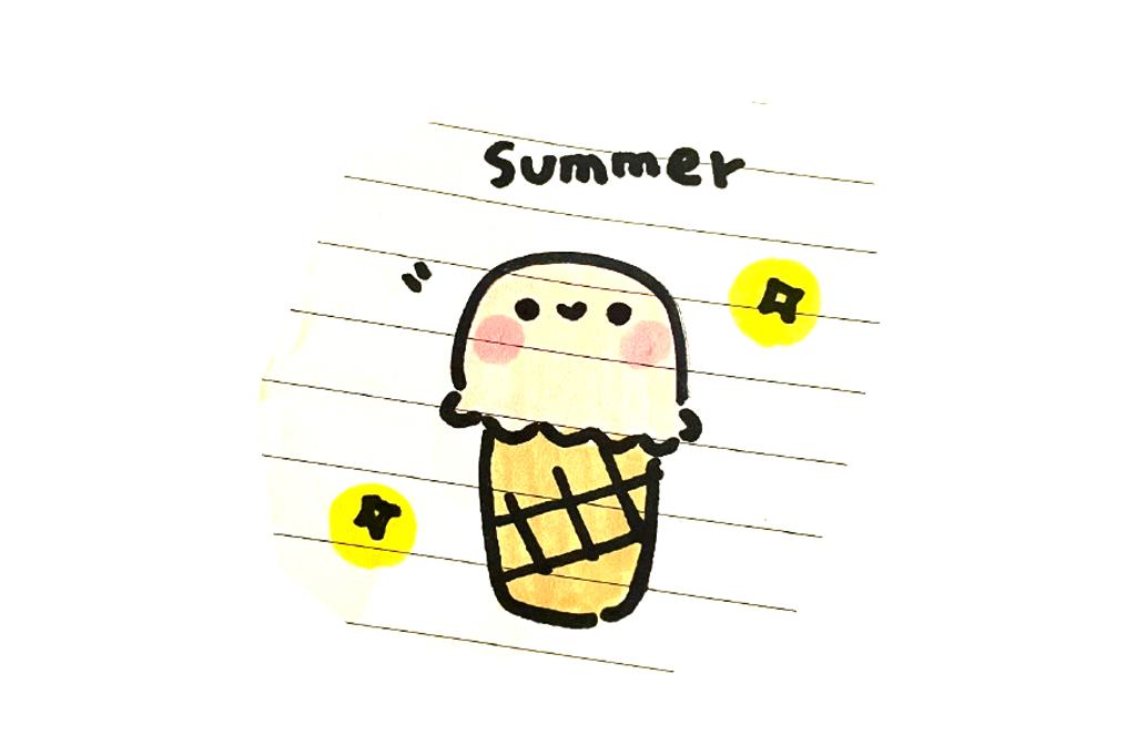 夏天的可可爱爱简笔画-图1