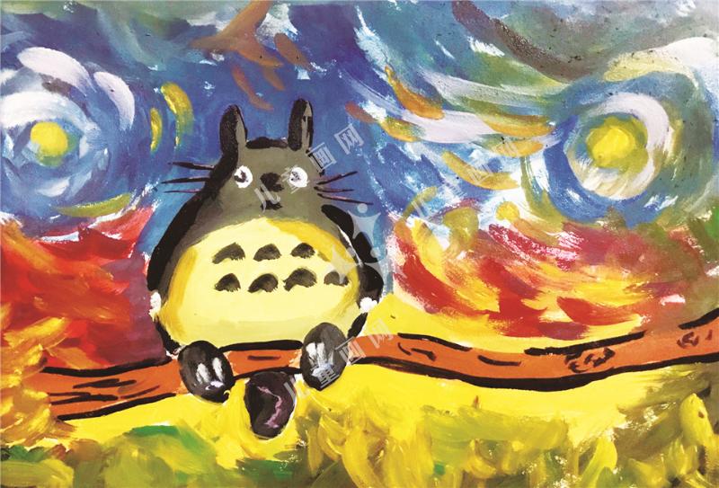 星空龙猫绘画作品