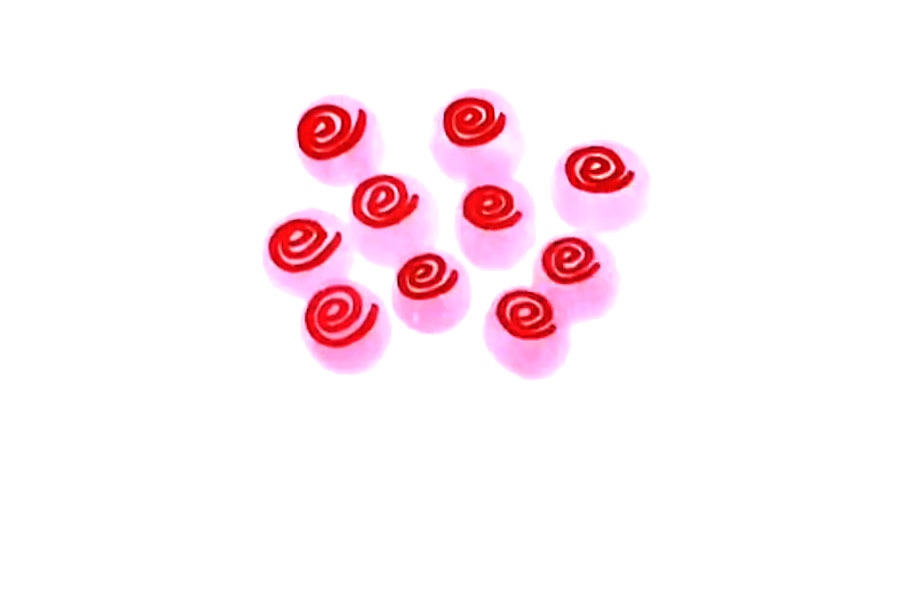 步骤2：再用红色画写蚊香盘。