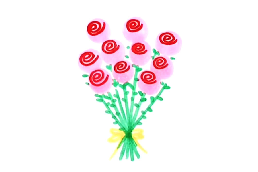 教师节画一束花送给老师吧！