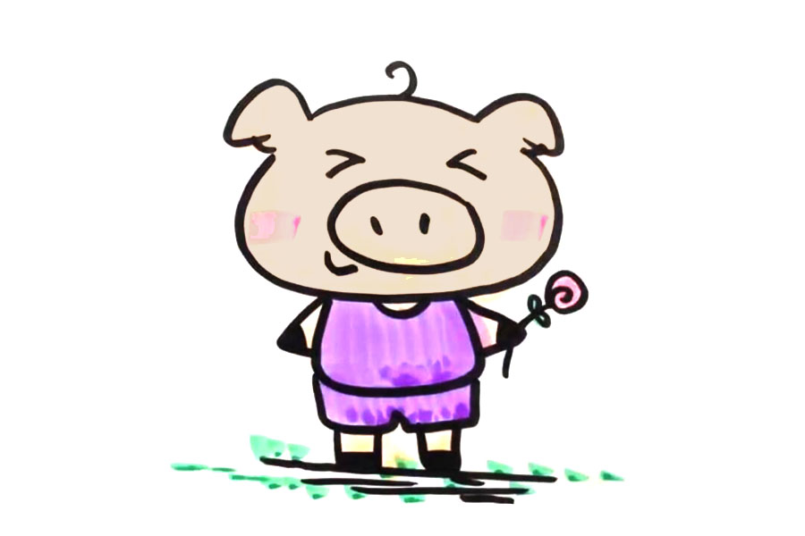 可爱卡通小猪怎么画