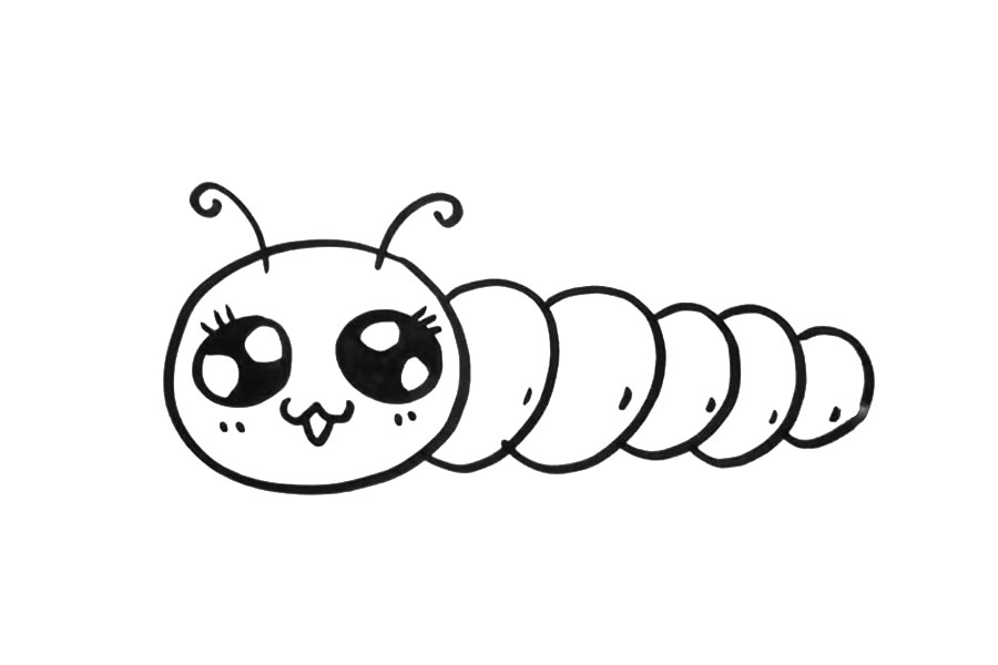 一步一步学画可爱毛毛虫-图3