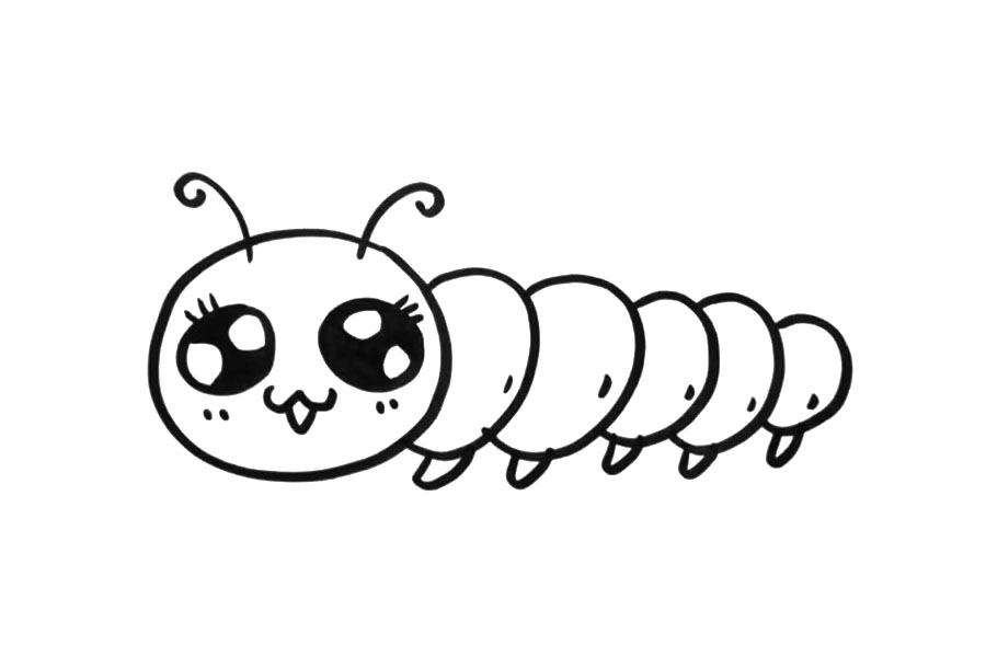 一步一步学画可爱毛毛虫-图4