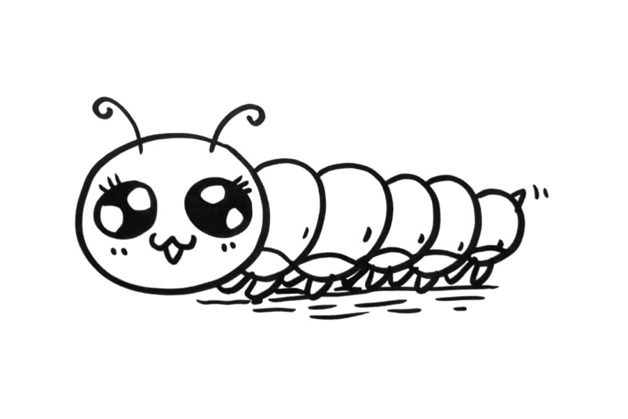 一步一步学画可爱毛毛虫-图6