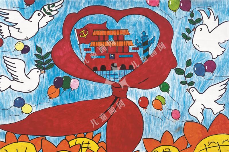 童心向党绘画作品
