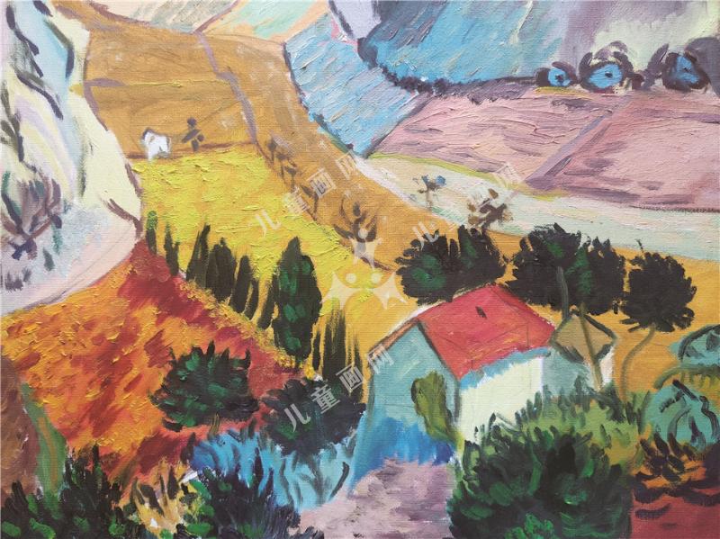 乡村风景儿童画作品