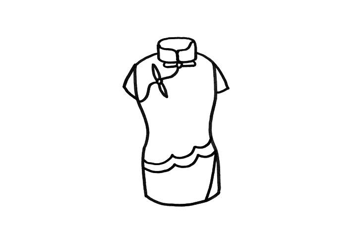 简单的旗袍怎么画-图3