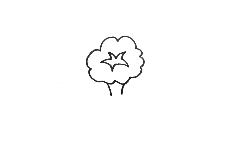 简笔画牵牛花的画法步骤-图1