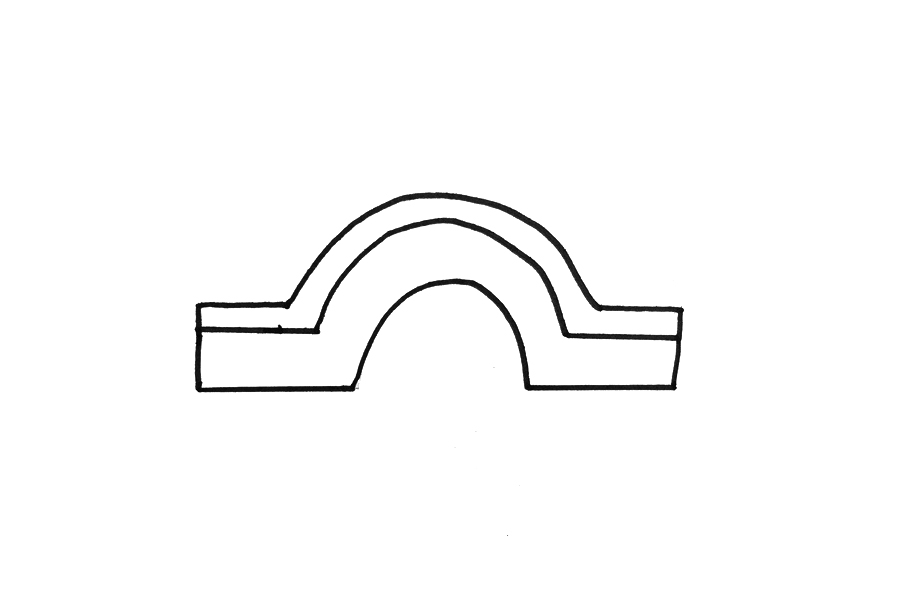 拱桥风景简笔画画法步骤-图1