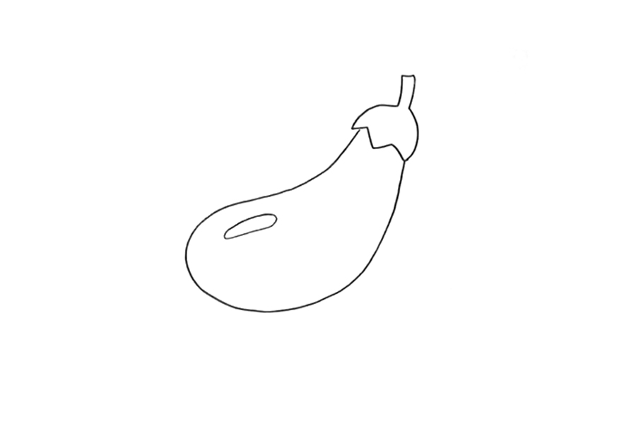 蔬菜简笔画大全 茄子简笔画怎么画-图2