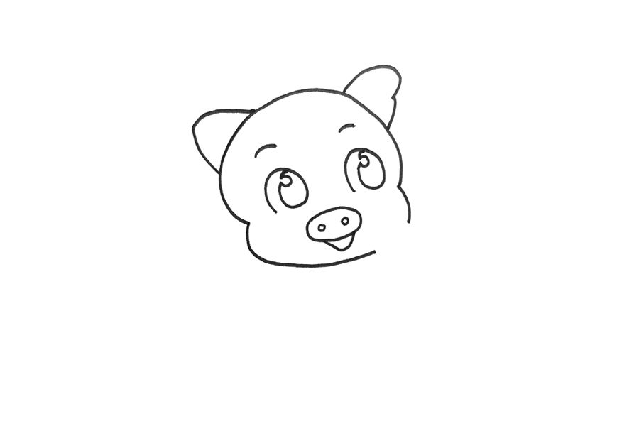 卡通动物简笔画 小猪怎么画-图2