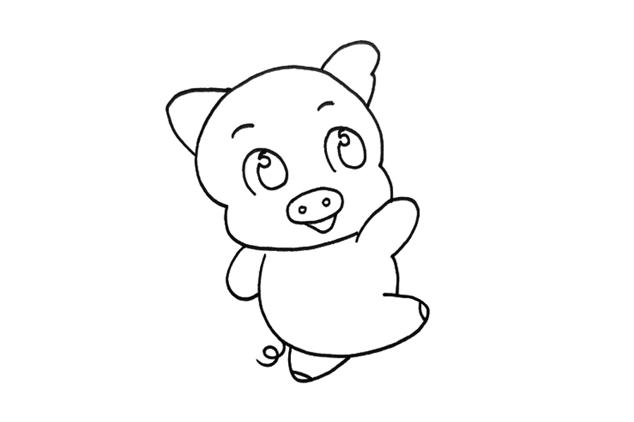 卡通动物简笔画 小猪怎么画-图4
